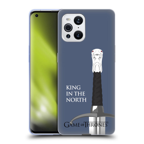 HBO Game of Thrones Graphics Longclaw King North Soft Gel Case for OPPO Find X3 / Pro