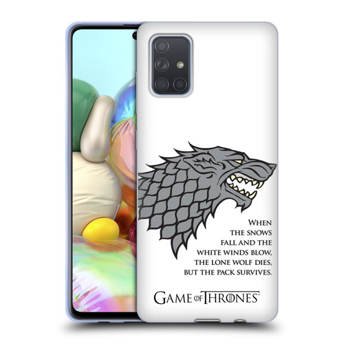 HBO Game of Thrones Graphics White Winds Soft Gel Case for Samsung Galaxy A71 (2019)