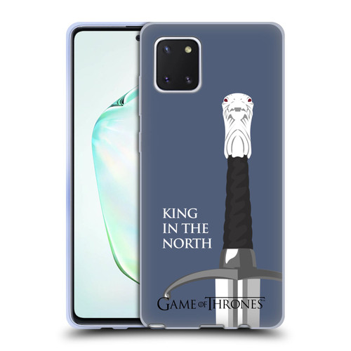 HBO Game of Thrones Graphics Longclaw King North Soft Gel Case for Samsung Galaxy Note10 Lite