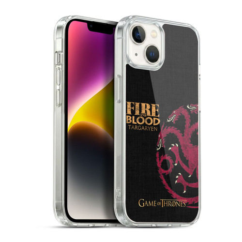 HBO Game of Thrones House Mottos Targaryen Soft Gel Case for Apple iPhone 14 Plus