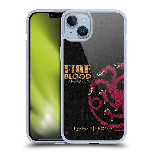 HBO Game of Thrones House Mottos Targaryen Soft Gel Case for Apple iPhone 14 Plus