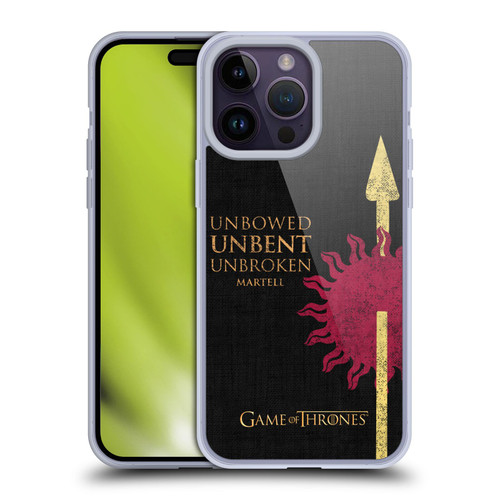 HBO Game of Thrones House Mottos Martell Soft Gel Case for Apple iPhone 14 Pro Max