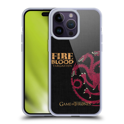 HBO Game of Thrones House Mottos Targaryen Soft Gel Case for Apple iPhone 14 Pro Max