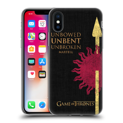 HBO Game of Thrones House Mottos Martell Soft Gel Case for Apple iPhone X / iPhone XS