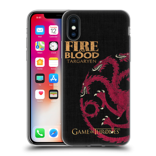 HBO Game of Thrones House Mottos Targaryen Soft Gel Case for Apple iPhone X / iPhone XS