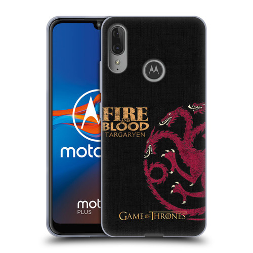 HBO Game of Thrones House Mottos Targaryen Soft Gel Case for Motorola Moto E6 Plus