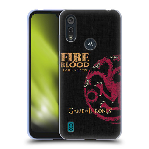 HBO Game of Thrones House Mottos Targaryen Soft Gel Case for Motorola Moto E6s (2020)