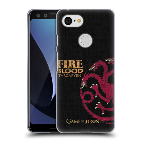 HBO Game of Thrones House Mottos Targaryen Soft Gel Case for Google Pixel 3