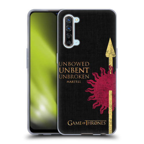 HBO Game of Thrones House Mottos Martell Soft Gel Case for OPPO Find X2 Lite 5G