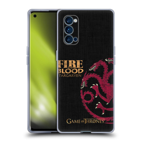 HBO Game of Thrones House Mottos Targaryen Soft Gel Case for OPPO Reno 4 Pro 5G