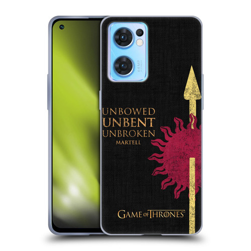 HBO Game of Thrones House Mottos Martell Soft Gel Case for OPPO Reno7 5G / Find X5 Lite