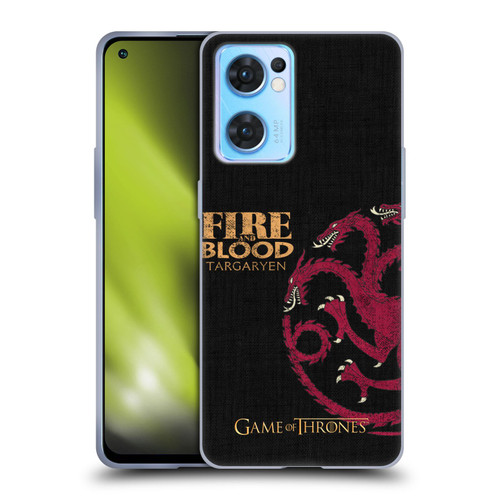 HBO Game of Thrones House Mottos Targaryen Soft Gel Case for OPPO Reno7 5G / Find X5 Lite