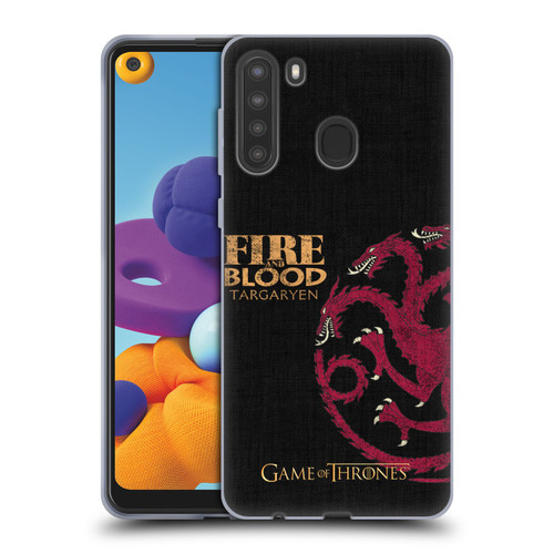 HBO Game of Thrones House Mottos Targaryen Soft Gel Case for Samsung Galaxy A21 (2020)