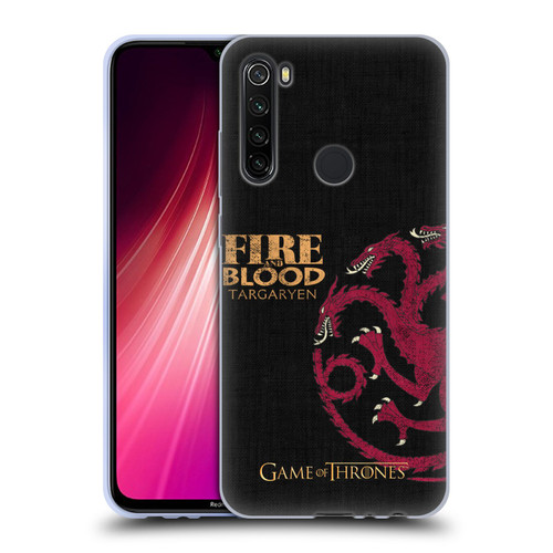 HBO Game of Thrones House Mottos Targaryen Soft Gel Case for Xiaomi Redmi Note 8T