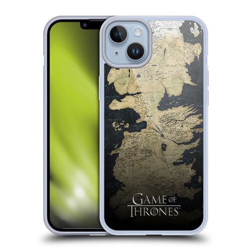 HBO Game of Thrones Key Art Westeros Map Soft Gel Case for Apple iPhone 14 Plus