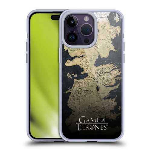 HBO Game of Thrones Key Art Westeros Map Soft Gel Case for Apple iPhone 14 Pro Max