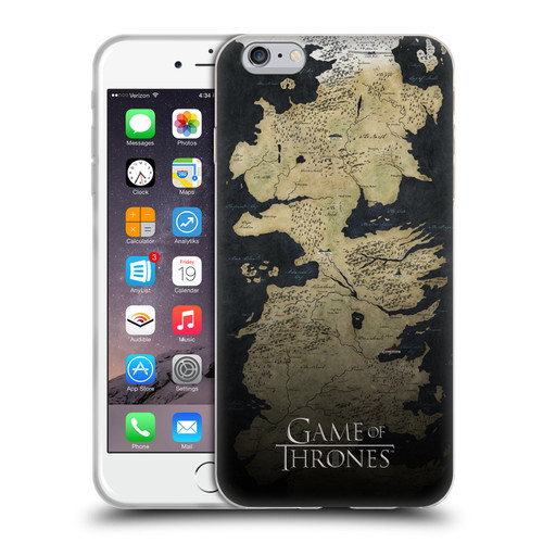 HBO Game of Thrones Key Art Westeros Map Soft Gel Case for Apple iPhone 6 Plus / iPhone 6s Plus