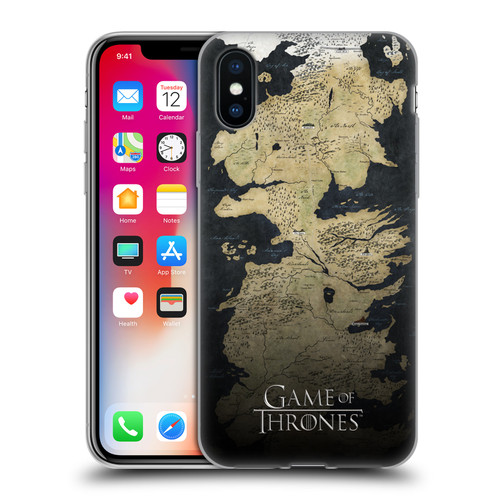 HBO Game of Thrones Key Art Westeros Map Soft Gel Case for Apple iPhone X / iPhone XS