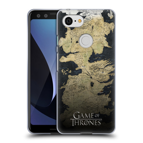 HBO Game of Thrones Key Art Westeros Map Soft Gel Case for Google Pixel 3