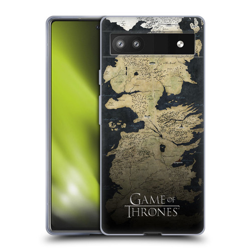 HBO Game of Thrones Key Art Westeros Map Soft Gel Case for Google Pixel 6a
