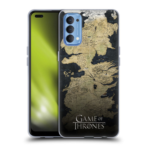 HBO Game of Thrones Key Art Westeros Map Soft Gel Case for OPPO Reno 4 5G