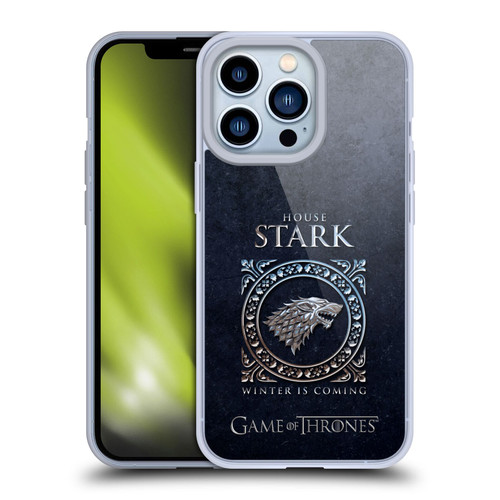 HBO Game of Thrones Metallic Sigils Stark Soft Gel Case for Apple iPhone 13 Pro