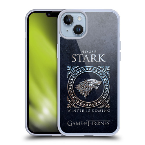 HBO Game of Thrones Metallic Sigils Stark Soft Gel Case for Apple iPhone 14 Plus