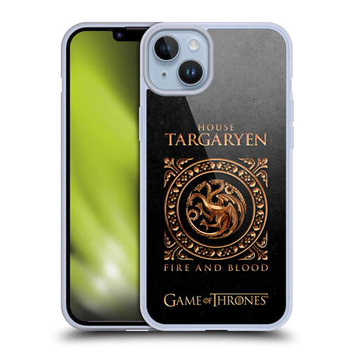 HBO Game of Thrones Metallic Sigils Targaryen Soft Gel Case for Apple iPhone 14 Plus