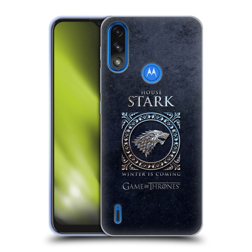 HBO Game of Thrones Metallic Sigils Stark Soft Gel Case for Motorola Moto E7 Power / Moto E7i Power