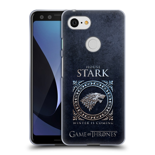 HBO Game of Thrones Metallic Sigils Stark Soft Gel Case for Google Pixel 3