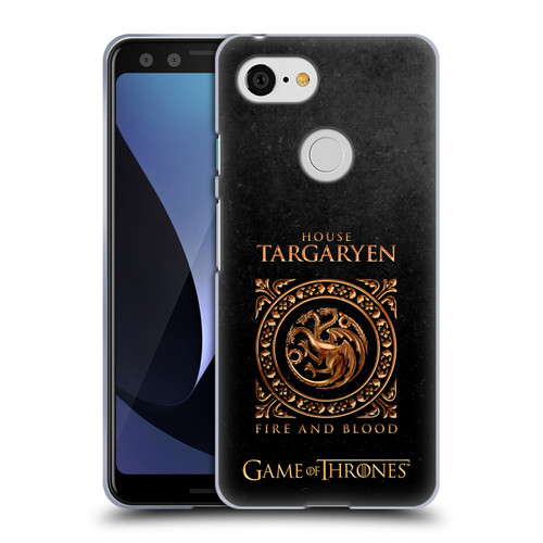 HBO Game of Thrones Metallic Sigils Targaryen Soft Gel Case for Google Pixel 3