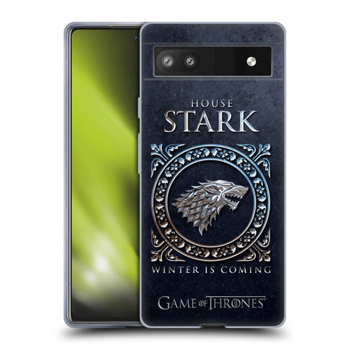 HBO Game of Thrones Metallic Sigils Stark Soft Gel Case for Google Pixel 6a