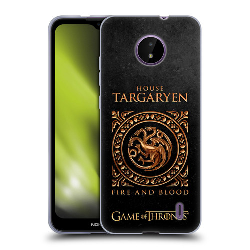 HBO Game of Thrones Metallic Sigils Targaryen Soft Gel Case for Nokia C10 / C20