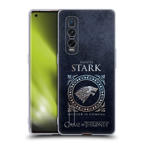 HBO Game of Thrones Metallic Sigils Stark Soft Gel Case for OPPO Find X2 Pro 5G