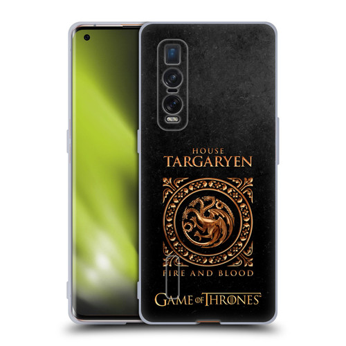 HBO Game of Thrones Metallic Sigils Targaryen Soft Gel Case for OPPO Find X2 Pro 5G