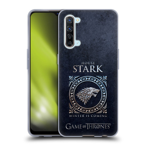 HBO Game of Thrones Metallic Sigils Stark Soft Gel Case for OPPO Find X2 Lite 5G