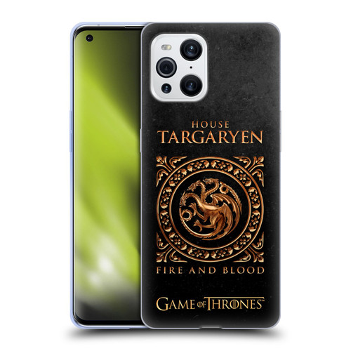 HBO Game of Thrones Metallic Sigils Targaryen Soft Gel Case for OPPO Find X3 / Pro