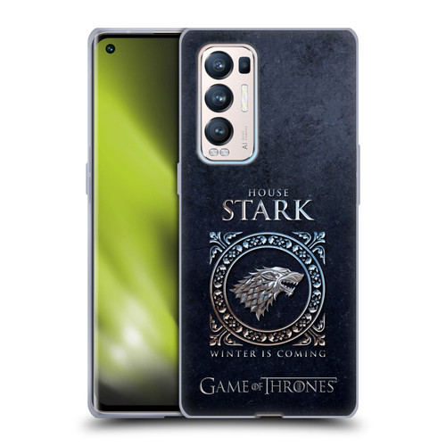 HBO Game of Thrones Metallic Sigils Stark Soft Gel Case for OPPO Find X3 Neo / Reno5 Pro+ 5G