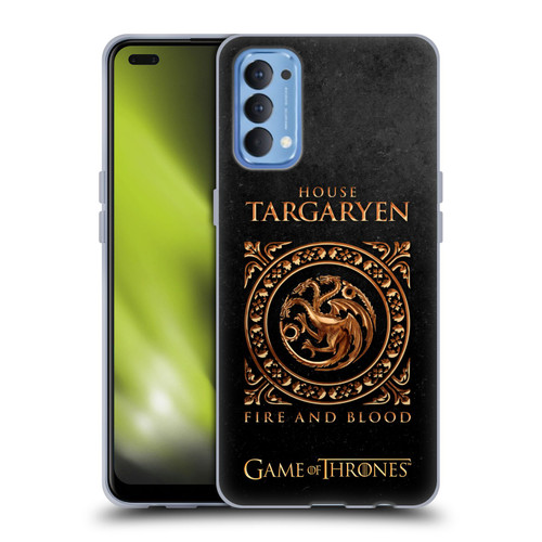 HBO Game of Thrones Metallic Sigils Targaryen Soft Gel Case for OPPO Reno 4 5G