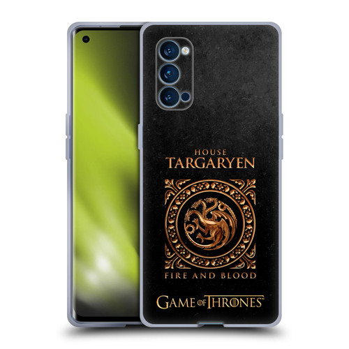 HBO Game of Thrones Metallic Sigils Targaryen Soft Gel Case for OPPO Reno 4 Pro 5G