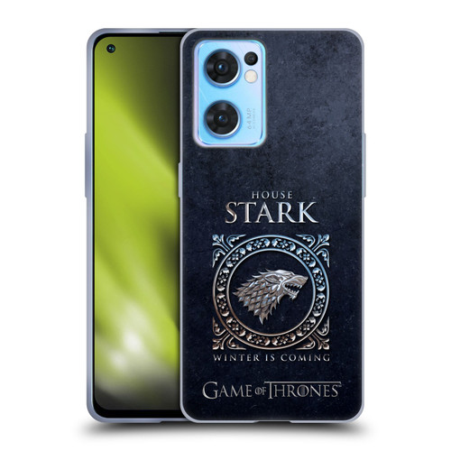 HBO Game of Thrones Metallic Sigils Stark Soft Gel Case for OPPO Reno7 5G / Find X5 Lite