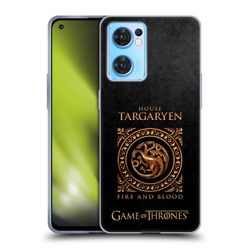 HBO Game of Thrones Metallic Sigils Targaryen Soft Gel Case for OPPO Reno7 5G / Find X5 Lite