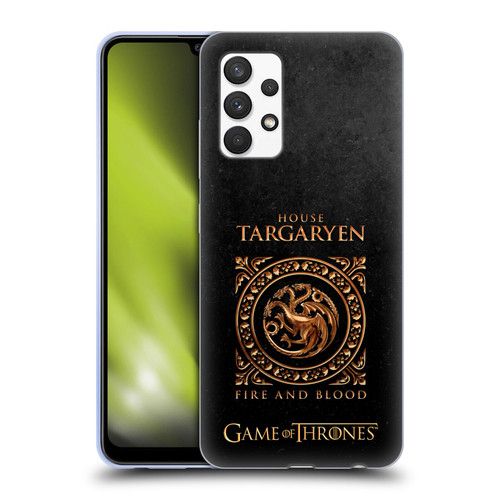 HBO Game of Thrones Metallic Sigils Targaryen Soft Gel Case for Samsung Galaxy A32 (2021)