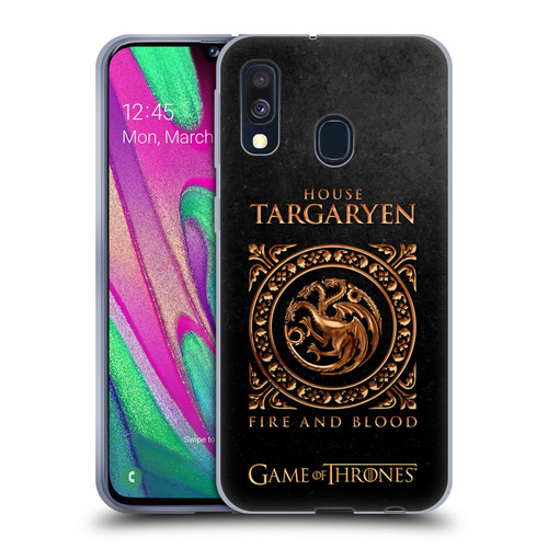 HBO Game of Thrones Metallic Sigils Targaryen Soft Gel Case for Samsung Galaxy A40 (2019)