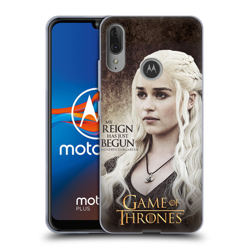 HBO Game of Thrones Character Quotes Daenerys Targaryen Soft Gel Case for Motorola Moto E6 Plus