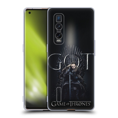 HBO Game of Thrones Season 8 For The Throne 1 Jon Snow Soft Gel Case for OPPO Find X2 Pro 5G