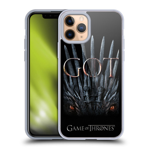 HBO Game of Thrones Season 8 Key Art Dragon Throne Soft Gel Case for Apple iPhone 11 Pro