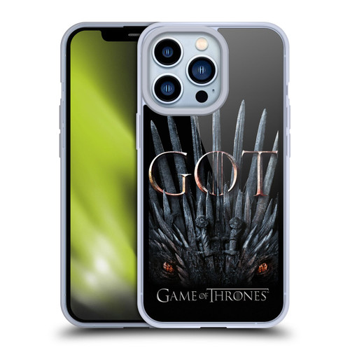HBO Game of Thrones Season 8 Key Art Dragon Throne Soft Gel Case for Apple iPhone 13 Pro