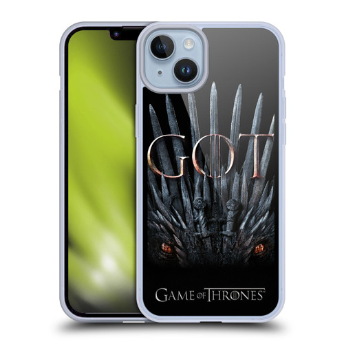 HBO Game of Thrones Season 8 Key Art Dragon Throne Soft Gel Case for Apple iPhone 14 Plus