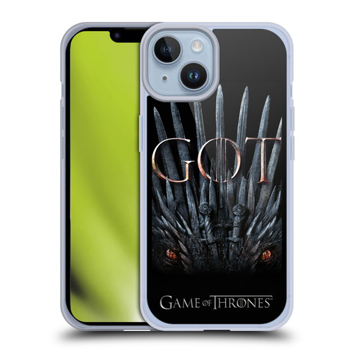 HBO Game of Thrones Season 8 Key Art Dragon Throne Soft Gel Case for Apple iPhone 14